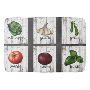 Tapis De Bain Légumes & Herbes Ferme Rustique Moderne