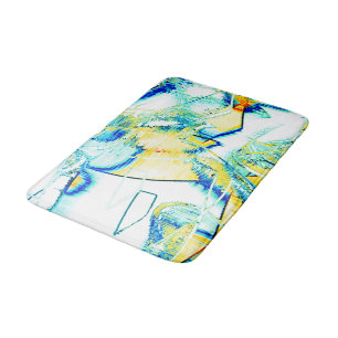 Tapis De Bain L'encre courait dans plus d'une direction ? Jaune,