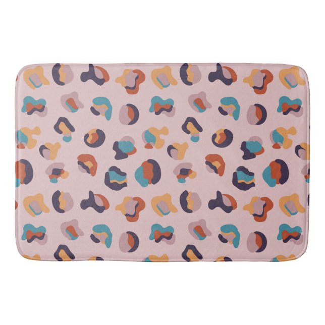 Tapis De Bain Leopard animal rose moderne (Devant)