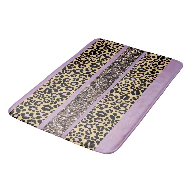 Tapis De Bain Leopard Glitter Stripes Glam 1 (Angle)