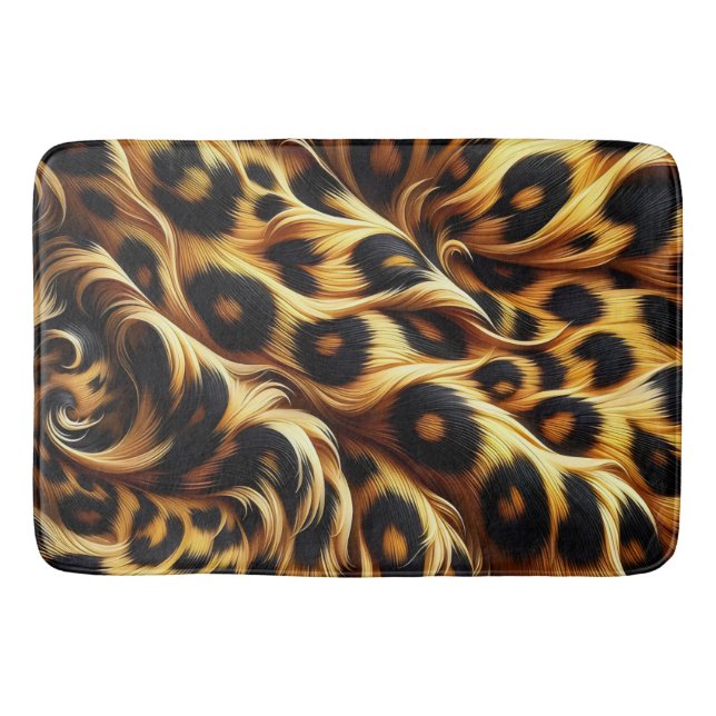 Tapis De Bain Leopard Glow : Embrassez le confort exotique (Devant)