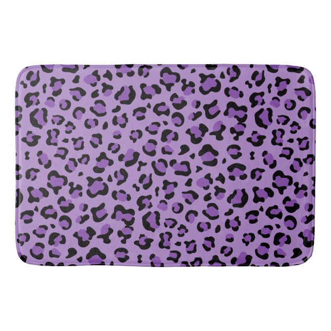 Tapis De Bain Leopard Print, Léopard Spots, Purple Leopard (Devant)