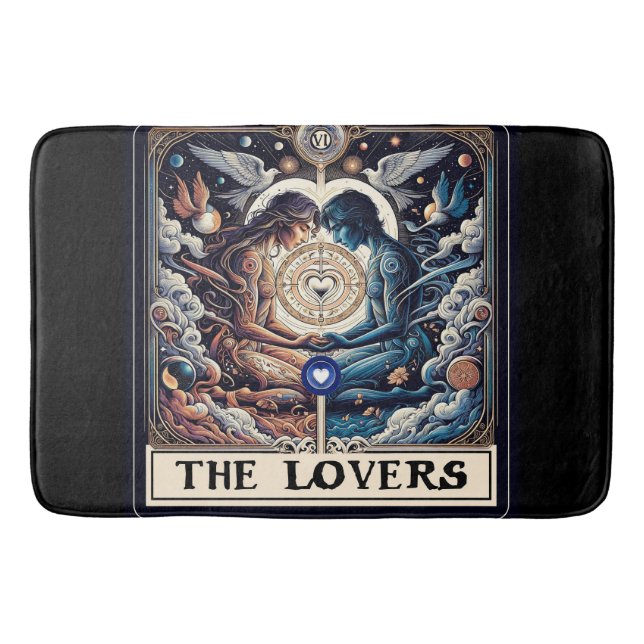 Tapis De Bain LES AMANTS Tarot Céleste Homme & Femme Âmes sœurs (Devant)