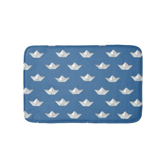 Tapis De Bain Les Bateaux Origami Sur Le Motif De L'Eau (Devant)