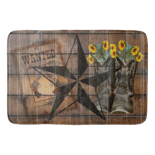 Tapis De Bain Les bottes de l'Ouest de Pistol Cowboy du Texas St