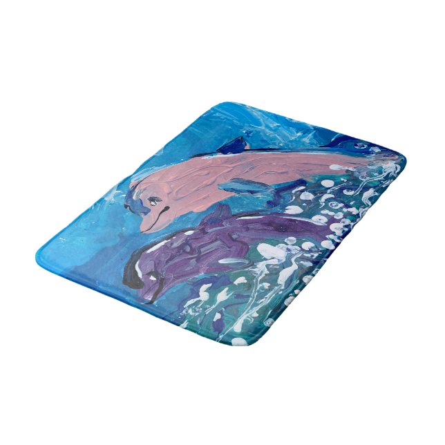 Tapis De Bain Les dauphins "L'art des enfants" (Angle)