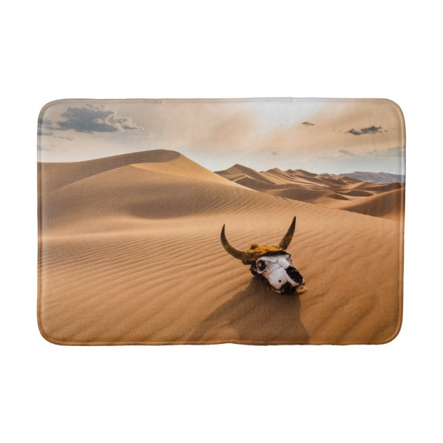 Tapis De Bain Les déserts | Crâne de vache Dunes de sable ondulé (Devant)