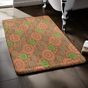 Tapis De Bain Les fibres de dispersion pluvieuse orangée texturé