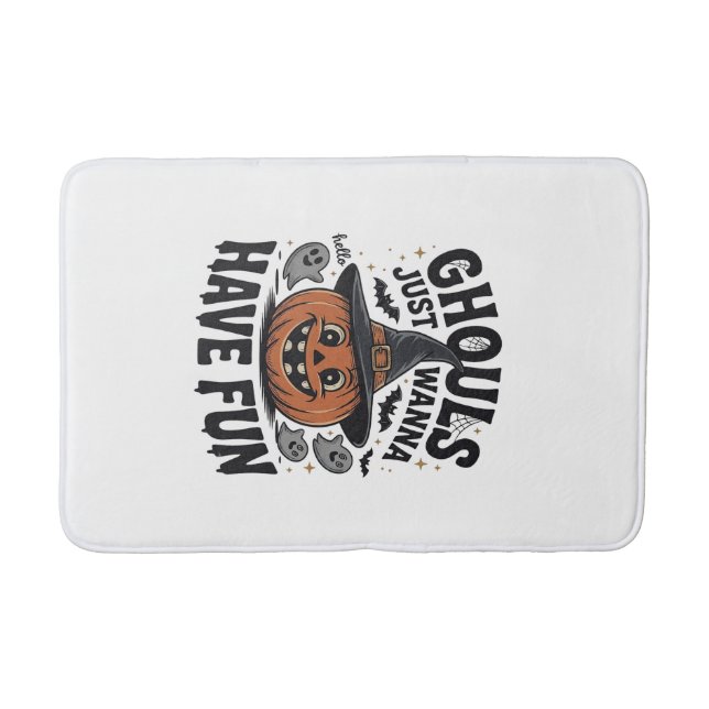 Tapis De Bain Les goules veulent juste s'amuser Halloween Citrou (Devant)