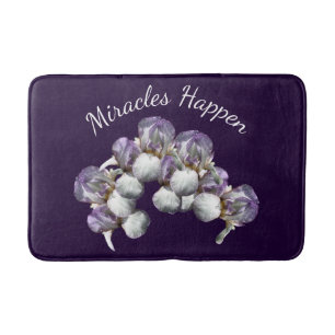 Tapis De Bain Les miracles se produisent Iris Fleurs Inspiration
