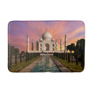 Tapis De Bain Les monuments Vue colorée du Taj Mahal