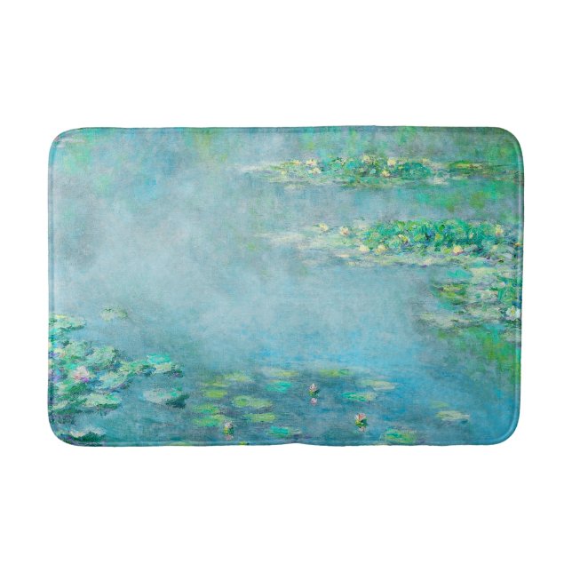 Tapis De Bain Les Nympheas Water Lilies Bleu clair Art (Devant)