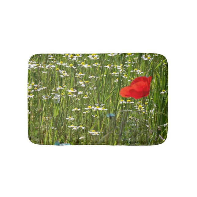 Tapis De Bain Les rhoeas papaver, une fleur rouge (Devant)