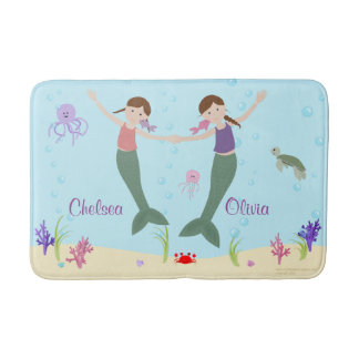Tapis De Bain Les soeurs Brown de cheveux de sirène ont