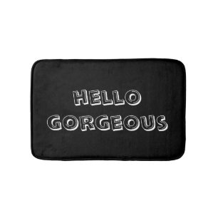 Tapis De Bain LETTRE BROSSE NOIRE & BLANCHE "Hello Gorgeous" TH