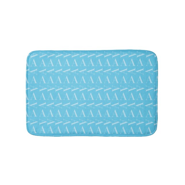 Tapis De Bain Lettre initiale A, Aqua Blue (Devant)