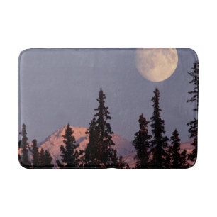Tapis De Bain Lever de lune début de l'hiver Anchorage, Alaska