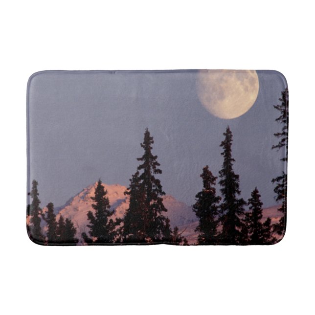 Tapis De Bain Lever de lune début de l'hiver | Anchorage, Alaska (Devant)