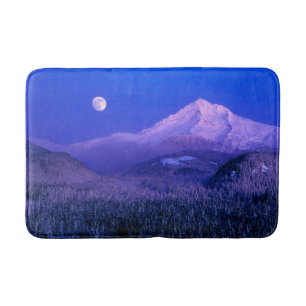 Tapis De Bain Lever de lune sur le mont Hood Oregon en hiver