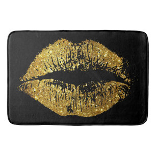Tapis De Bain Lèvres de parties scintillantes d'or