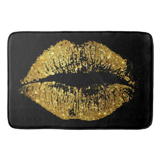 Tapis De Bain Lèvres de parties scintillantes d'or
