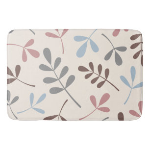 Tapis De Bain Lg Feuille Assorti Gris Taupe Bleu Crème Rose