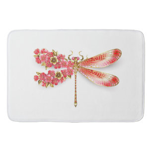 Tapis De Bain libellule de fleurs avec sakura de bijoux