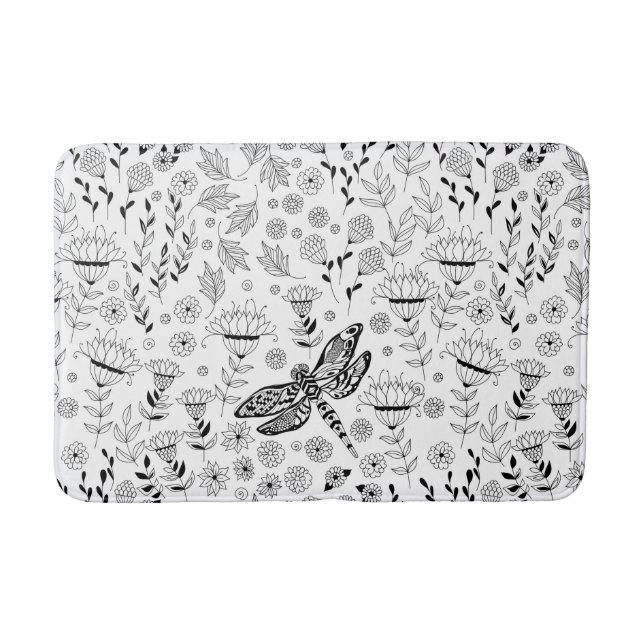 Tapis De Bain libellule et fleurs (Devant)
