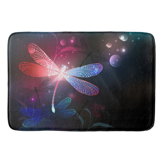 Tapis De Bain libellule rouge brillante (Devant)