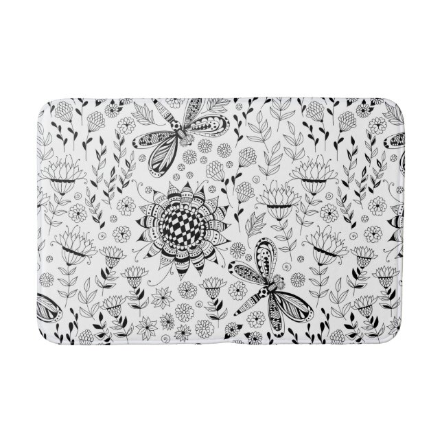 Tapis De Bain libellules et fleurs (Devant)