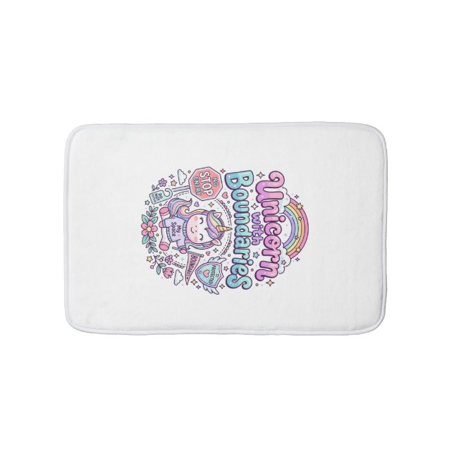 Tapis De Bain Licorne avec des frontières Charme Vêtements Graph (Devant)