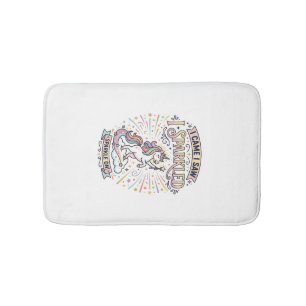 Tapis De Bain Licorne J'arrivai Je Vis Je Scintillai Impression