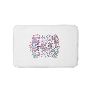 Tapis De Bain Licorne Juste une fille qui aime les licornes fond