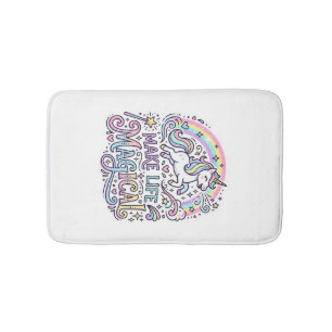 Tapis De Bain Licorne Rendre La Vie Magique Typographie Vectorie