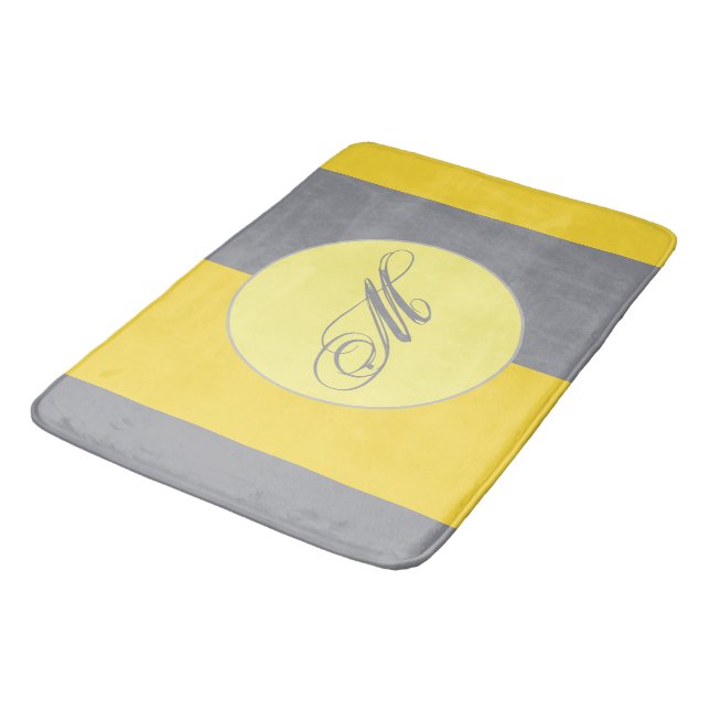 Tapis De Bain Light Yellow and Soft Gray Customize (Angle)