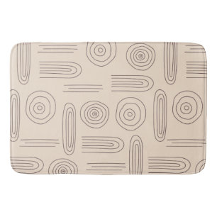 Tapis De Bain Ligne d'arc-en-ciel abstraite moderne art brun fon