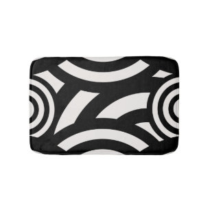 Tapis De Bain Lignes Arches Abstraites Vintages rétro Noir Blanc