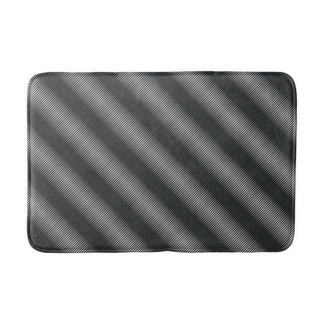 Tapis De Bain Lignes de gris noir et blanc ultra minces (Devant)