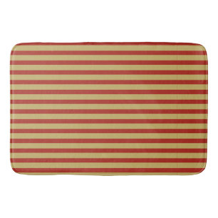 Tapis De Bain Lignes dorées rouges personnalisées minimalistes a