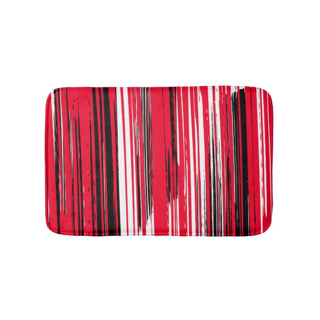 Tapis De Bain Lignes peintes à la main - rouge (Devant)