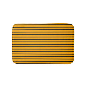 Tapis De Bain Lignes verticales modernes à rayures noires jaunes