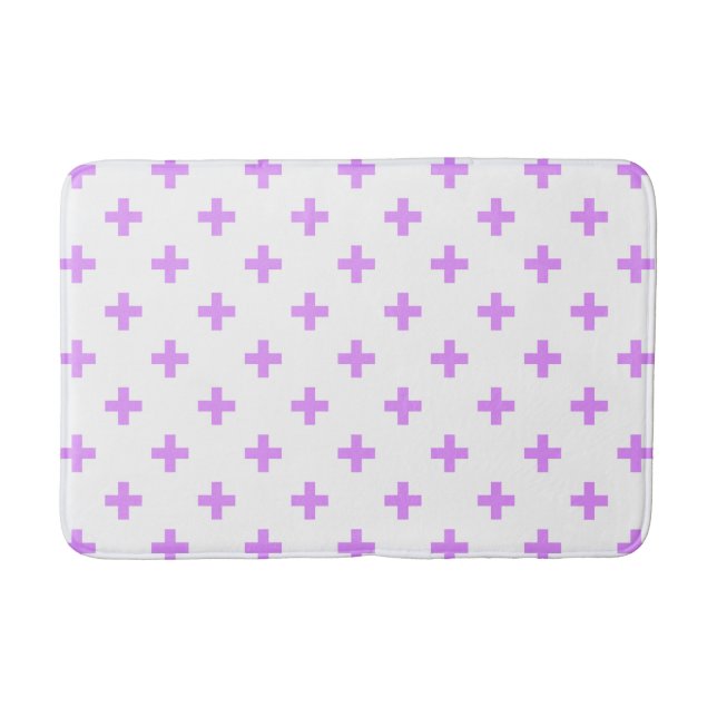 Tapis De Bain Lilac polka croise sur blanc (Devant)