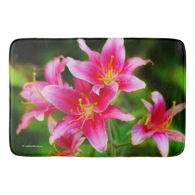 Tapis De Bain Lilies Torch olympiques rose vif (Devant)
