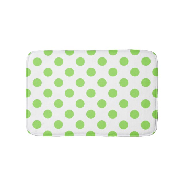 Tapis De Bain Lime et pois blancs (Devant)