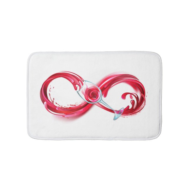 Tapis De Bain L'infini avec du vin rouge (Devant)