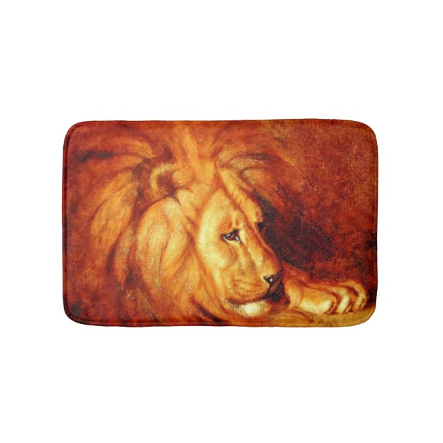 Tapis De Bain Lion au repos (par Abbott Handerson Thayer) (Devant)
