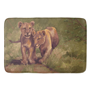 Tapis De Bain Lion Cubs Art