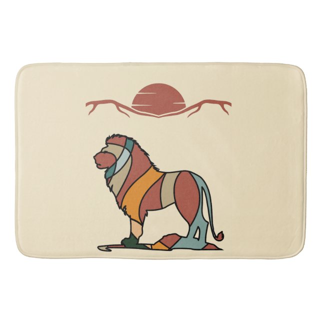 Tapis de bain Lion | Décor de faune (Devant)