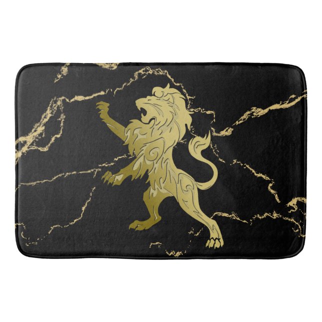 Tapis De Bain Lion royal doré marbré (Devant)