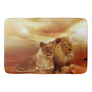 Tapis De Bain Lions ensemble